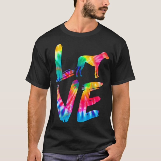Camiseta Ridgeback Tie Dye Amor Cachorro Mãe Pai (Frente)