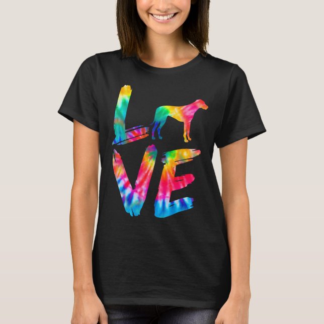 Camiseta Ridgeback Tie Dye Amor Cachorro Mãe Pai (Frente)