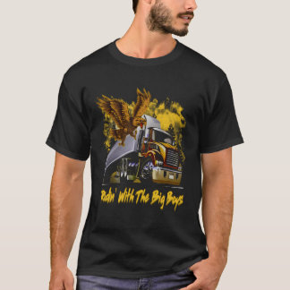 Camiseta Ridin' With Big Boys 18 Wheeler Truck Driver Drivi