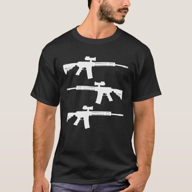 Camiseta Rifles America Second Amendment Gun Conservative L (Frente)