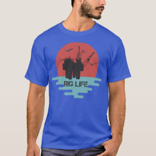 Camiseta Rig Life Off Shore Oil Rig Mãos Vintage 1