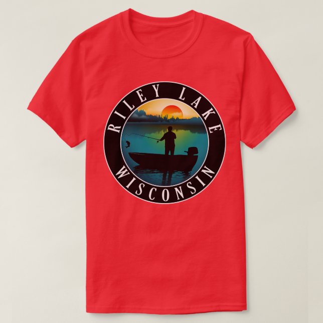 Camiseta Riley Lake Wisconsin Fisheries (Frente do Design)