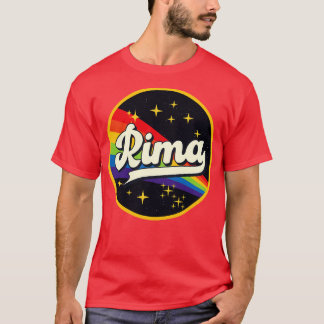 Camiseta Rima Rainbow No Estilo De Vintagem Espacial