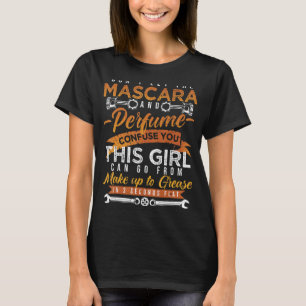 Camiseta Rímel e Perfume, sou uma mulher e um sarcasmo mecâ
