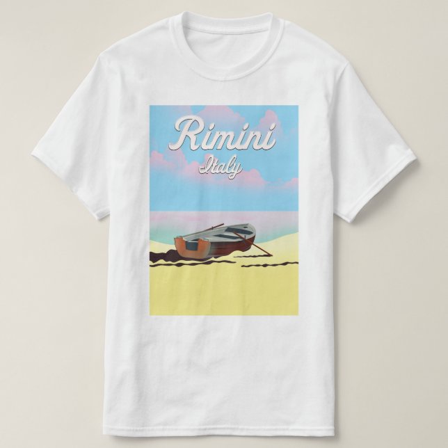 Camiseta Rimini Itália Beach poster (Frente do Design)