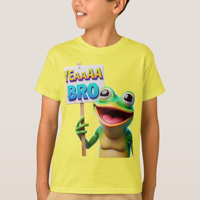 Camiseta Rindo de Froglet com um Sinal (Frente)