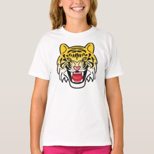 Camiseta Rindo de Trabalho de arte do Tiger Face