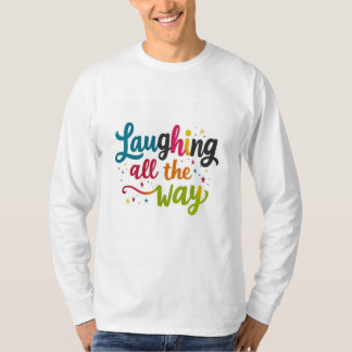 Camiseta Rindo o Caminho Todo - Manga Vibrante e Divertida