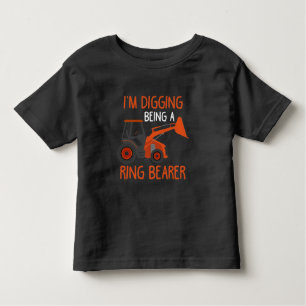 Camiseta Ring Bearer Kid Trator, amante do Casamento Filho