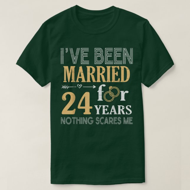 Camiseta Ring Couple Ive Been Married For 24 Years Nothing  (Frente do Design)
