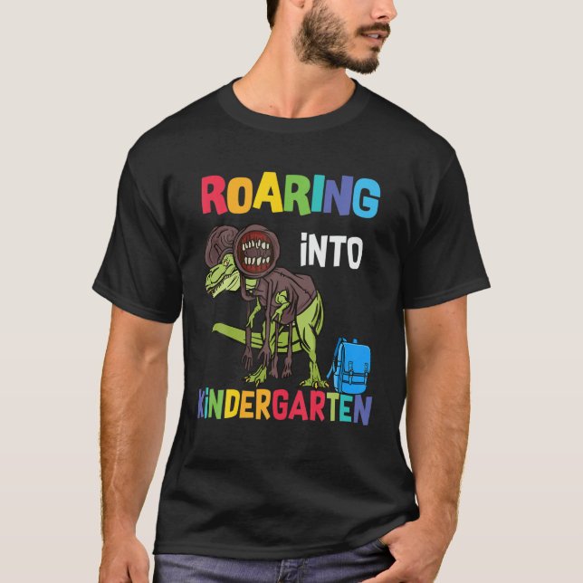 Camiseta Ring In Kindergarten T Rex Dinossaur Back To S (Frente)