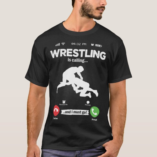 Camiseta Ring Is Calling I Must Go Wrestling Ring Battle Ho (Frente)