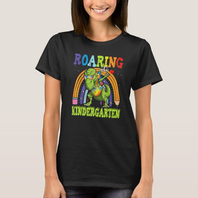 Camiseta Ring Jardim De Infância Dinossauro Rex De Volta À  (Frente)