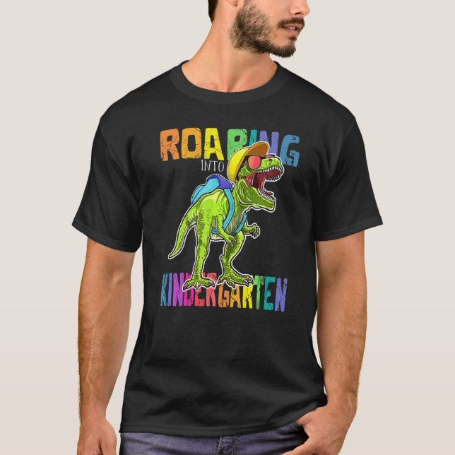 Camiseta Ring Jardim De Infância Dinossauro Rex De Volta À  (Frente)