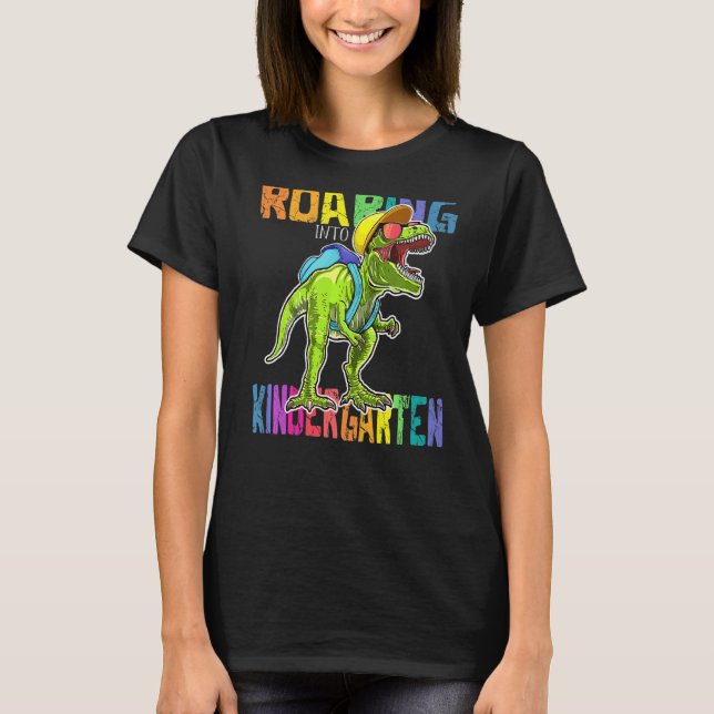 Camiseta Ring Jardim De Infância Dinossauro Rex De Volta À  (Frente)
