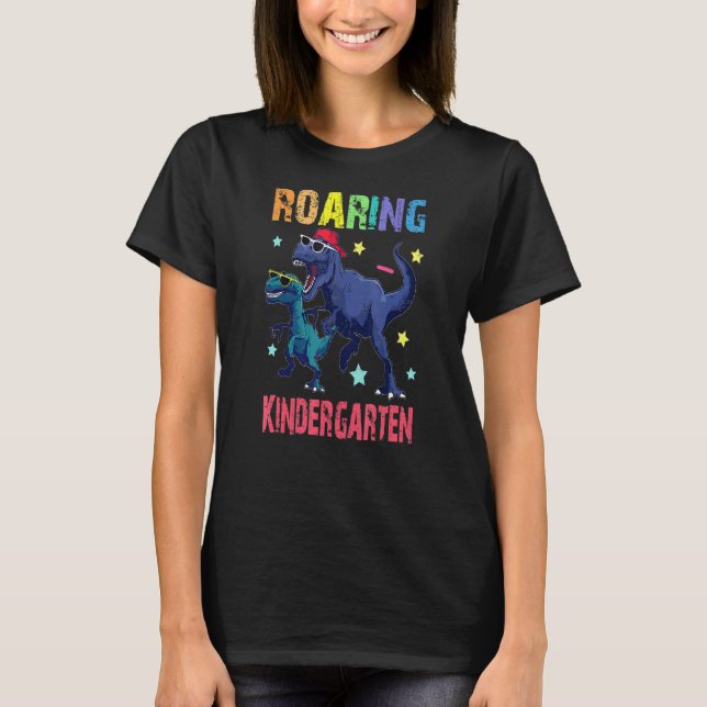 Camiseta Ring Kindergarten Dinossaur T Rex De Volta À Escol (Frente)