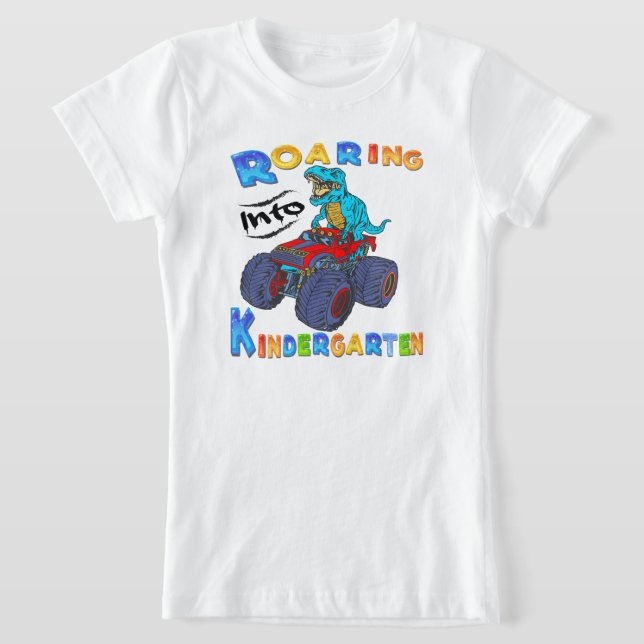 Camiseta Ring Kindergarten Dinossaur T Rex De Volta À Escol (Postura )