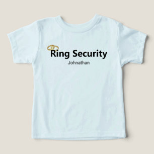 Camiseta Ring Security Dourado Wedding Rings Ringbearer Nom