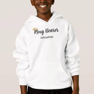 Camiseta Ringbearer Script Dourado Casamento Anéis Nome do 
