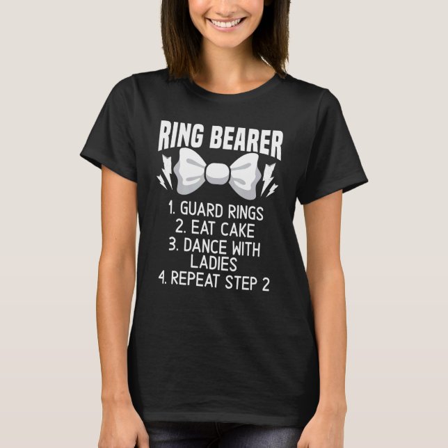 Camiseta Ringbearer Steps Page Boy Festa de casamento Cotil (Frente)