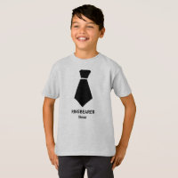 Ringbearer Vestir Amarre Cinza Nome Personalizado