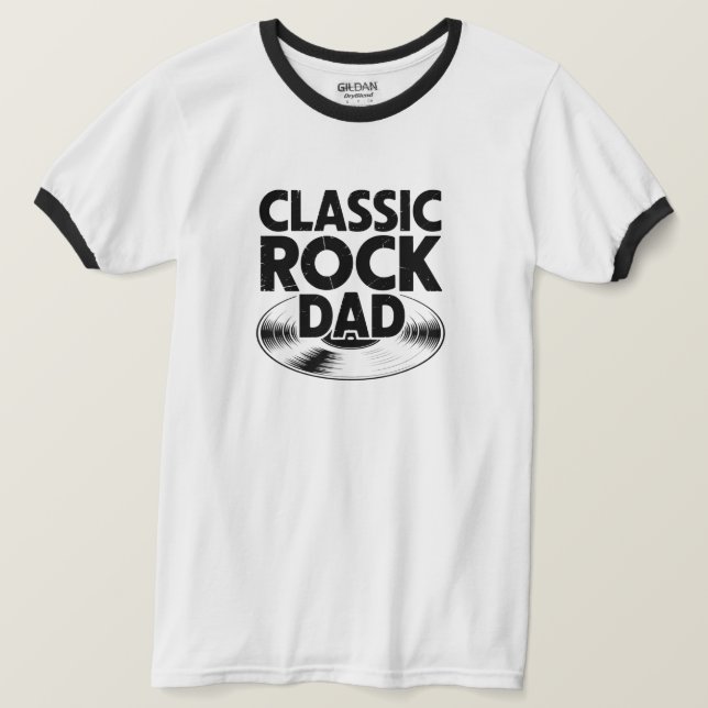 Camiseta Ringer Classic Rock Dad - Camiseta Mascul (Frente do Design)