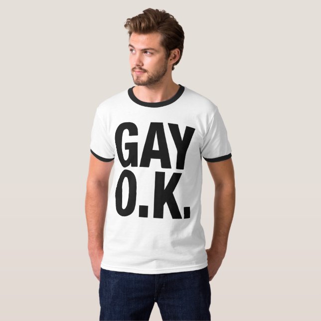 Camiseta Ringer, Gay OK (Frente Completa)