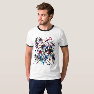 Camiseta Ringer Retro com Litografia Abstrata de K