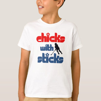 Camiseta Ringette "pintinhos com varas" caçoa/t-shirt da