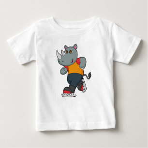 Camiseta Rino na patinação de gelo com skates de gelo