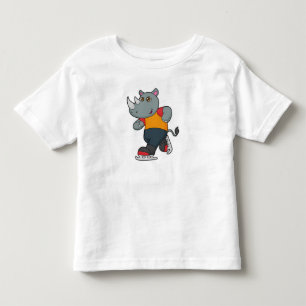 Camiseta Rino na patinação de gelo com skates de gelo
