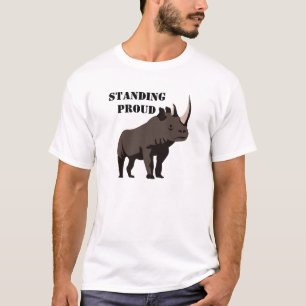 Camiseta Rino Negro em escala de Cinza