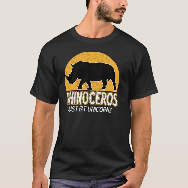 Camiseta Rinoceronte - apenas unicórnios gordos (Frente)
