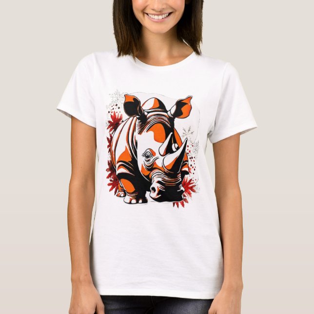 Camiseta Rinoceronte bonitinho de Natal (Frente)