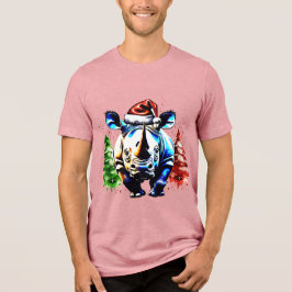 Camiseta Rinoceronte bonitinho de Natal