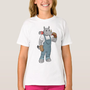 Camiseta Rinoceronte como Faz-tudo com alicate de bomba de