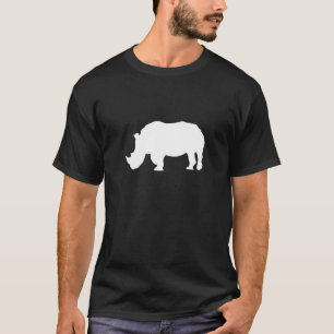 Camiseta Rinoceronte Cor Branca Zoólogo Preto Mundo Rinocer