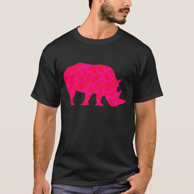 Camiseta Rinoceronte cor-de-rosa (Frente)