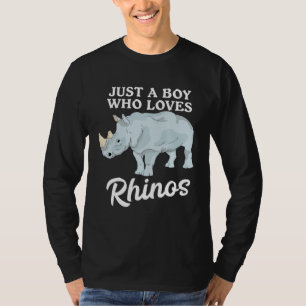 Camiseta Rinoceronte Fofo Só Um Menino Que Ama Rinocerontes