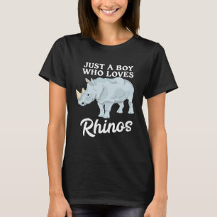Camiseta Rinoceronte Fofo Só Um Menino Que Ama Rinocerontes