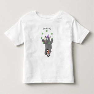 Camiseta Rinoceronte giro e engraçado fazendo malabarismo 