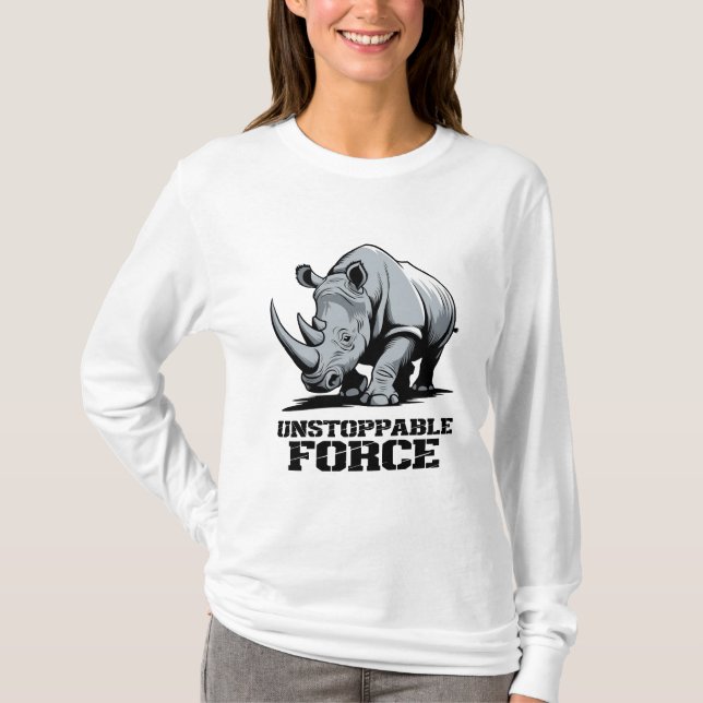 Camiseta Rinoceronte inseparável: Força e potência liberado (Frente)