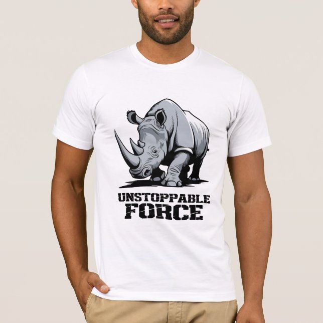 Camiseta Rinoceronte inseparável: Força e potência liberado (Frente)