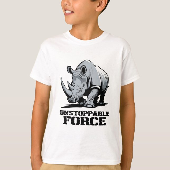 Camiseta Rinoceronte inseparável: Força e potência liberado (Frente)