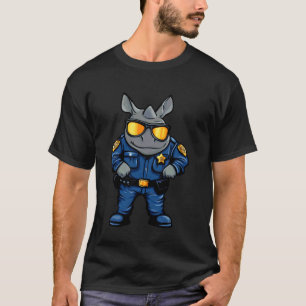 Camiseta Rinoceronte Polícia Policial Rinoceronte