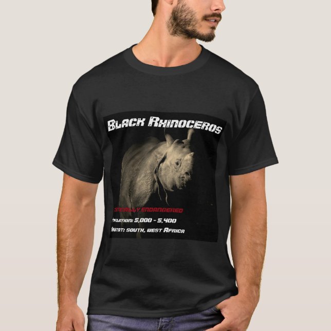 Camiseta rinoceronte preto (Frente)