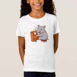 Camiseta Rinoceronte Tocando Piano