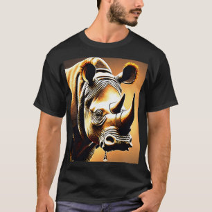 Camiseta Rinocerontes Crystal Horn: Estudo Elegante e Detal