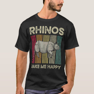 Camiseta Rinocerontes fazem-me feliz Rinoceronte Animais do