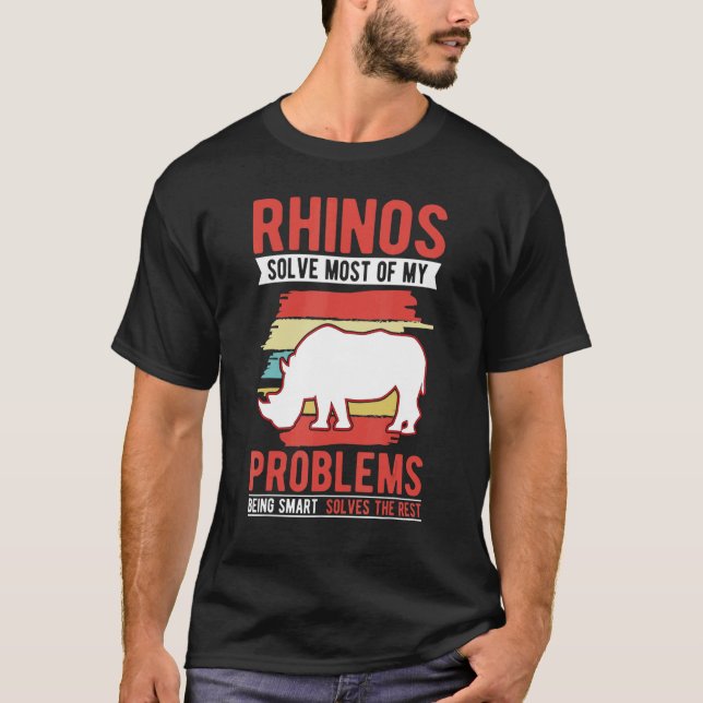 Camiseta Rinocerontes resolvem a maioria dos meus problemas (Frente)